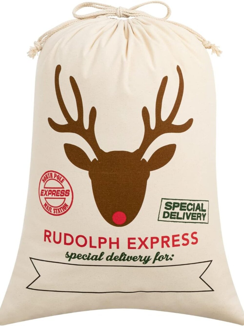 Canvas Santa Sack, 19.7 X 27.6 Inch Large Santa Bags for Gifts, Personalized Chr
